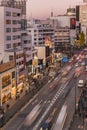 BirdÃ¢â¬â¢s view of the Japanese youth culture fashionÃ¢â¬â¢s district crossing intersection of Harajuku Laforet named champs-ÃÂ©lysÃÂ©es